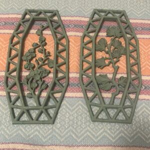 2 Faux bamboo vintage wall decor